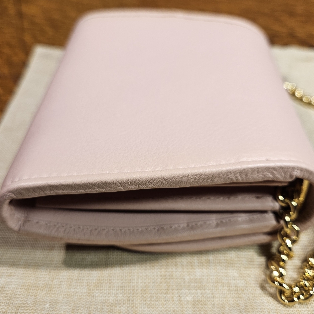 Gucci Blush Pink Leather Mini Crossbody with Gold GG Chain - Picture 5 of 12